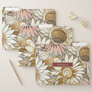 Floral modern retro autumn elegant file folder