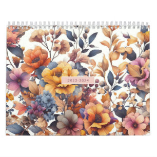 Floral modern rose fall girly elegant stylish  calendar