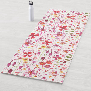 Floral Modern Watercolor Pattern Yoga Mat