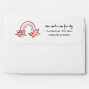 Floral Modern Watercolor Rainbow Party Envelope