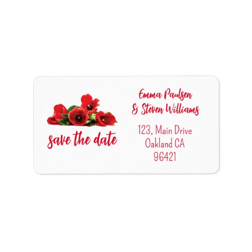 Floral modern wedding save the date Address Label