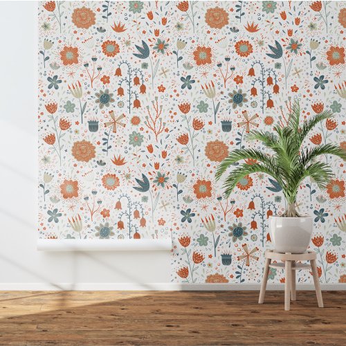 Floral Modern Wildflower Wallpaper