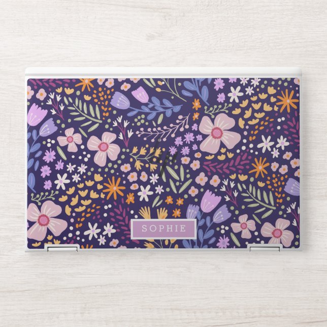 Floral Modern Wildflowers Girly Elegant Stylish HP Laptop Skin (Front)