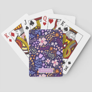 Floral Modern Wildflowers Girly Elegant Stylish Poker Cards
