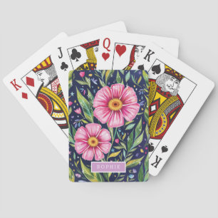 Floral Modern Wildflowers Girly Elegant Stylish Poker Cards