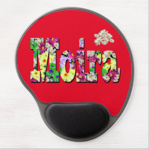 Floral Moira Name, Gel Mousepad