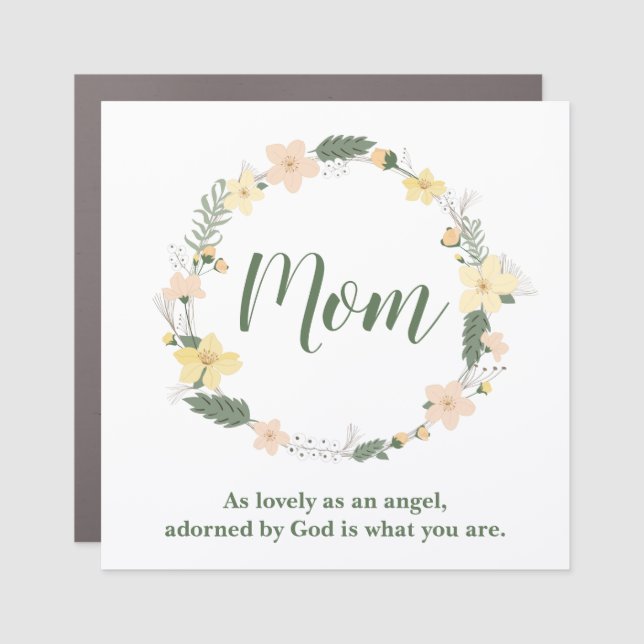 Floral Mom Car Magnet (Front)