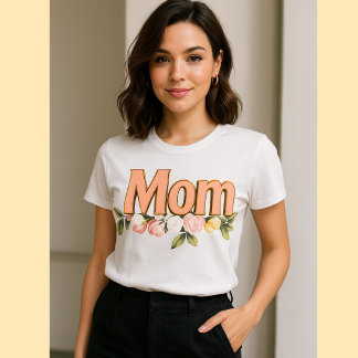 Floral Mom Design - Elegant Gift for Mother's Day T-Shirt