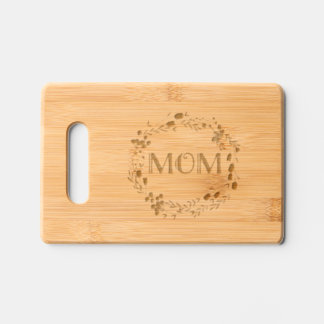 Floral Mom Etched Wooden Cutting Board