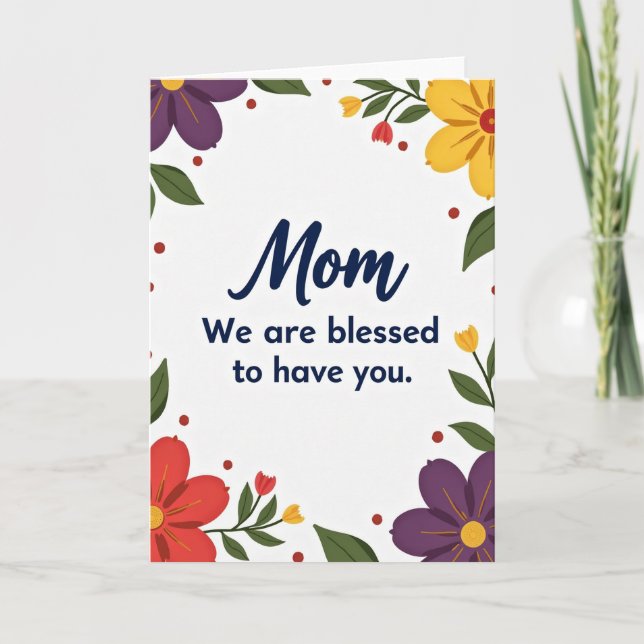 Floral Mom Gratitude Texture Card (Front)
