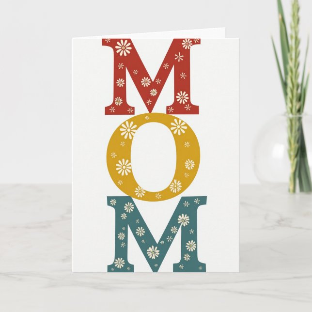Floral Mom Letter Art Card (Front)