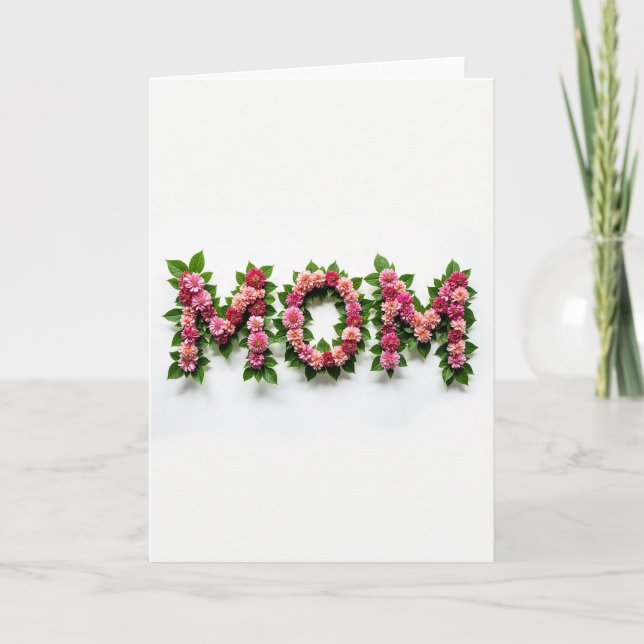 Floral Mom Love Greeting Card (Front)