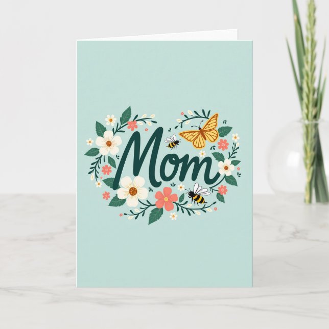 Floral Mom Love Pattern Card (Front)