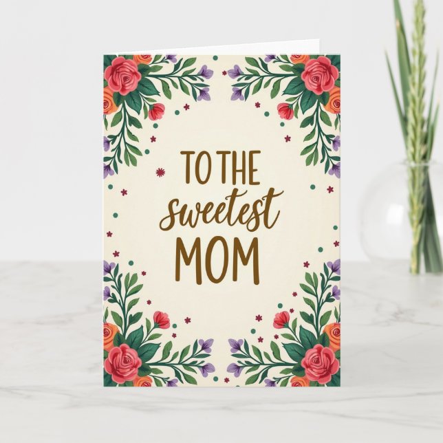 Floral Mom Message Card (Front)