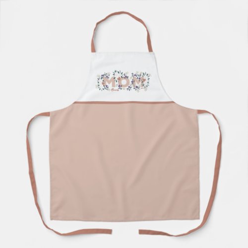 Floral Mom Mothers Day Custom Name Apron