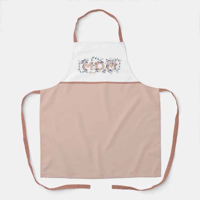 Floral Mom Mother's Day Custom Name Apron (Front)