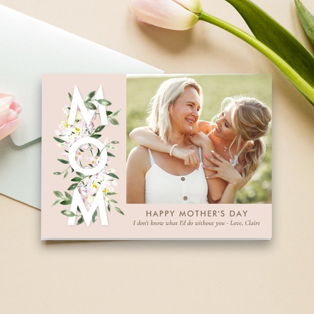 Floral Mom Mother's Day Photo Card (Creator Uploaded)