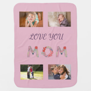 Floral MOM Petal Glow Gradient Design Baby Blanket