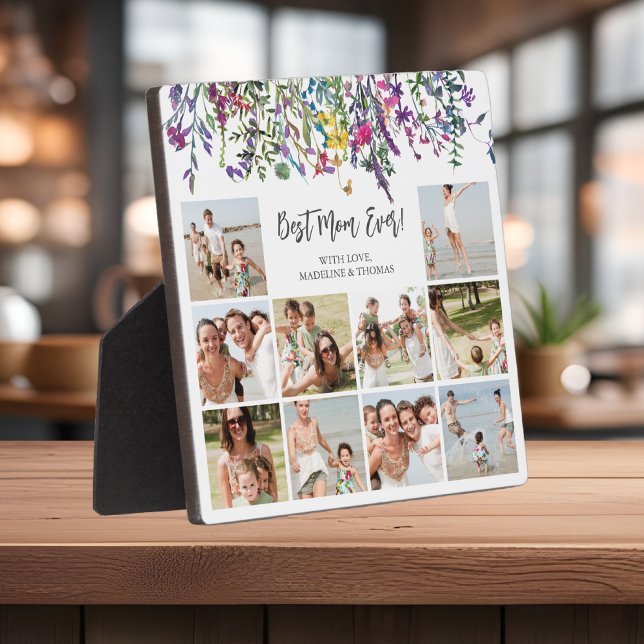Floral Mom Photo Collage Plaque (Creator Uploaded)