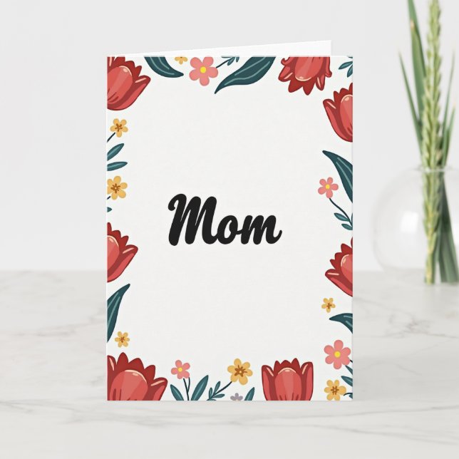 Floral Mom Script Style Card (Front)