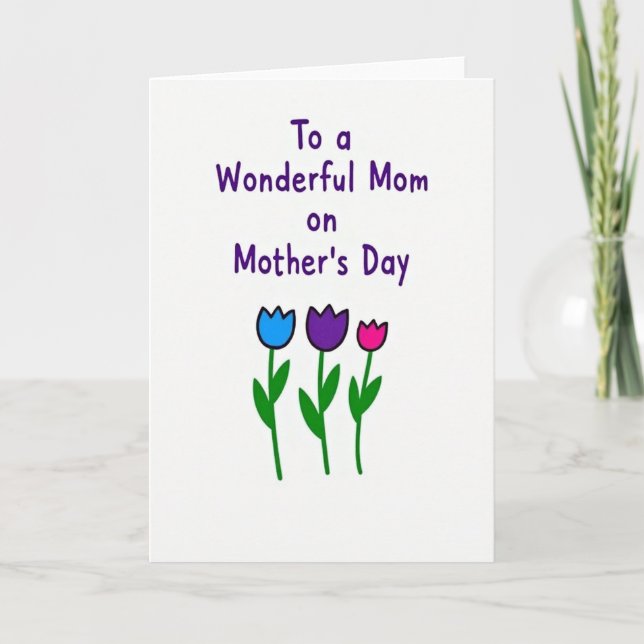 Floral Mom Thanks Card (Front)
