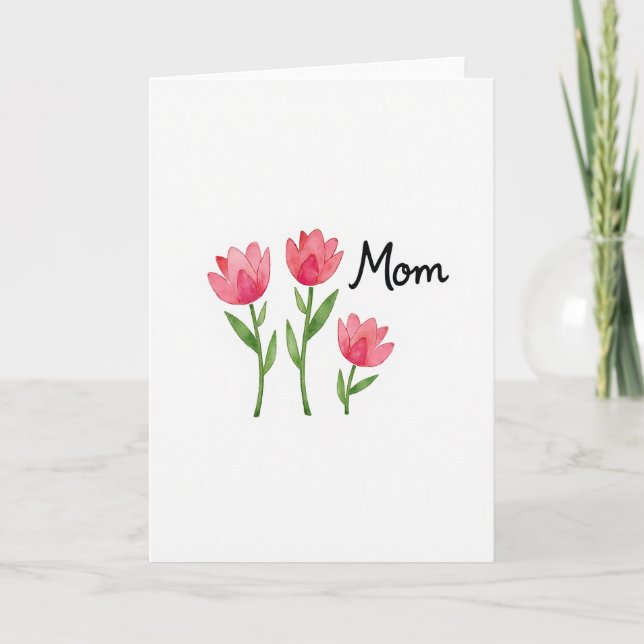 Floral Mom Watercolor Card (Front)