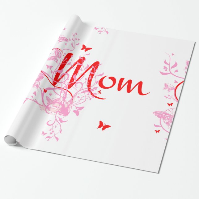 Floral Mom Wrapping Paper (Unrolled)