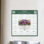 Floral Moment Photo Motto 2025 Calendar Magnet<br><div class="desc">The Professional Floral Moment Photo Motto 2025 Calendar Magnet, part of the Florist Green Marketing Material Collection, is the ideal promotional tool for your florist. This sleek square magnet features a white and green design, with a 2025 calendar and customizable spaces for your logo, business name, and physical and virtual...</div>