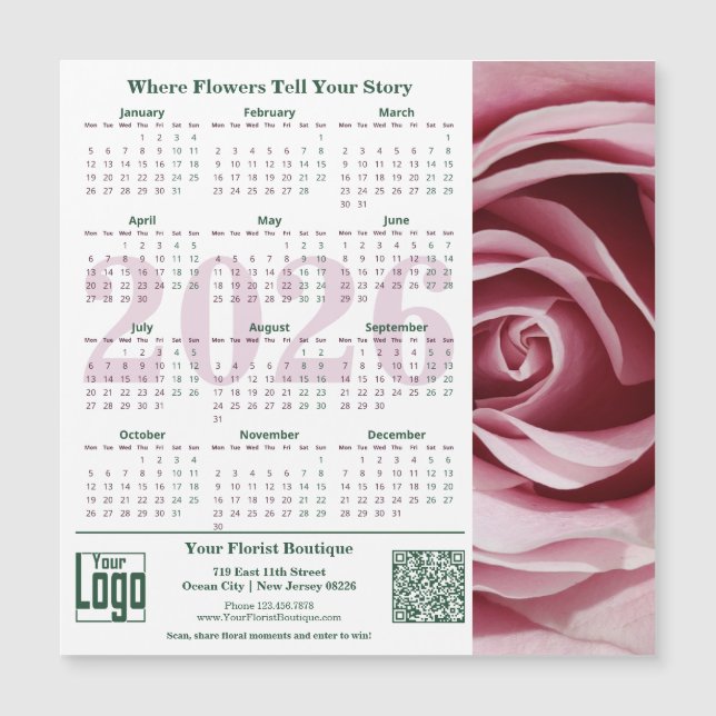 Floral Moments Promotion Magnetic 2026 Calendar (Front)