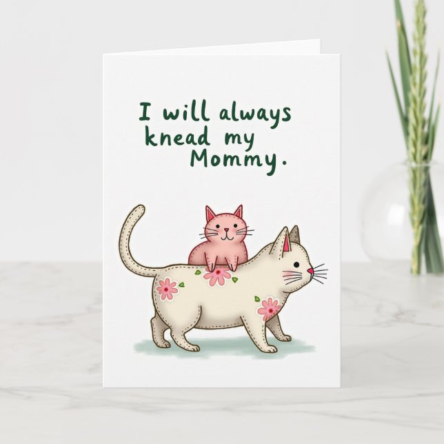 Floral Mommy Cat Love Card (Front)