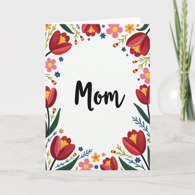 Floral Moms Day Tribute Card (Front)