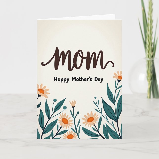 Floral Moms Day Wishes Card (Front)