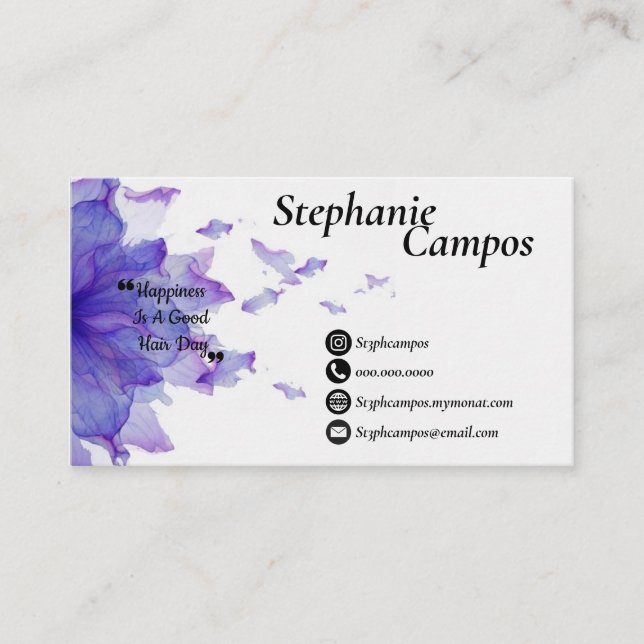 Floral Monat Business Card (Front)