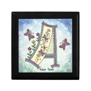floral Monogram A Gift Box