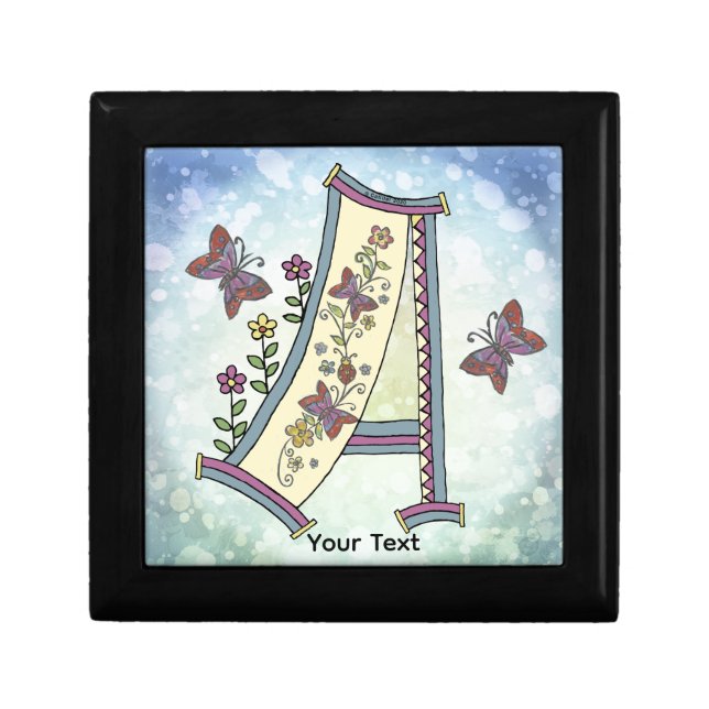 floral Monogram A Gift Box (Front)