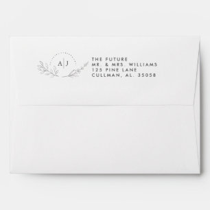 Floral Monogram Address Label Envelope
