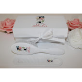 Floral Monogram and Name Brush and Comb (Front)