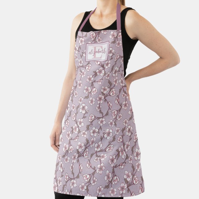 Floral Monogram Apron – Personalized  (Insitu)