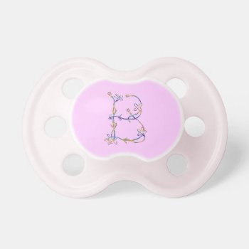 Floral Monogram B Pacifier by manewind at Zazzle