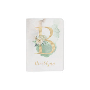 Floral Monogram "B" Passport Holder