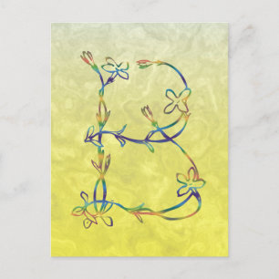 FLORAL MONOGRAM B POSTCARD