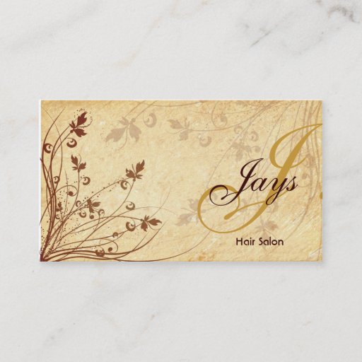 Customizable Floral Monogram Business Card
