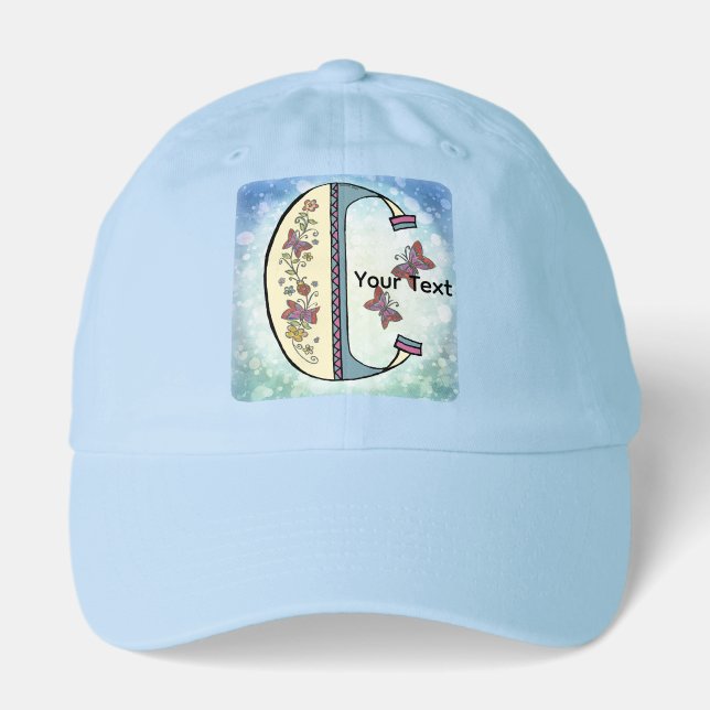 floral Monogram C Hat (Front)