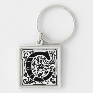 Floral Monogram 'C' - Keychain