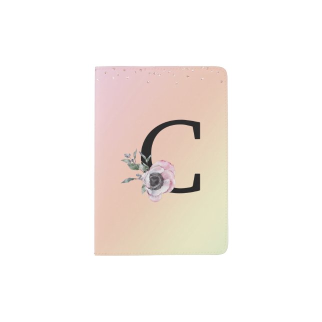 Floral Monogram C Passport Cover Holder (Front)