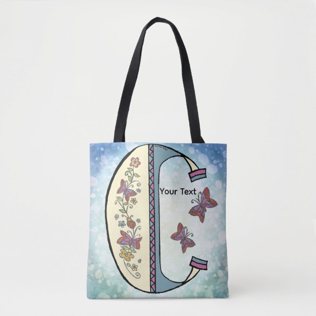 floral Monogram C  Tote Bag (Front)