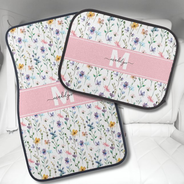 Floral Monogram Car Floor Mat (Floral Monogram Car Floor Mat )