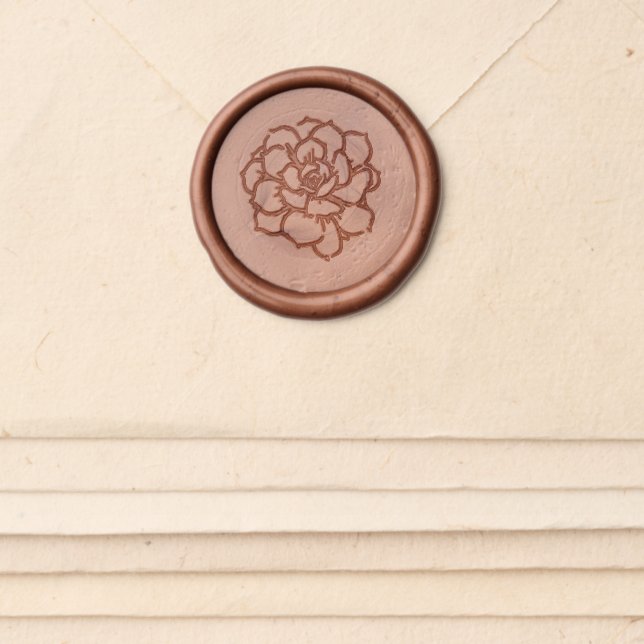 Floral Monogram Chic Elegant Formal Wedding  Wax Seal Sticker (Front)