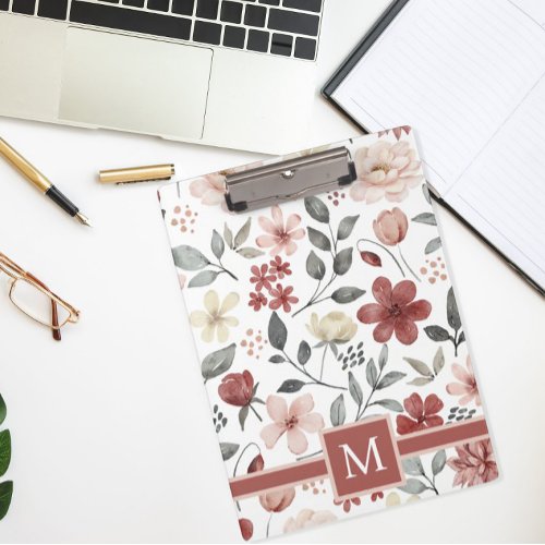 Floral Monogram Clipboard