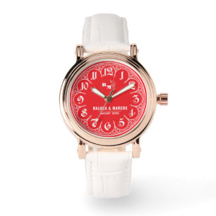 Floral Monogram couple Name Watch